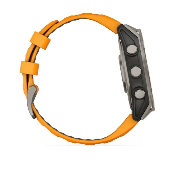 Смарт-часы Garmin Fenix 8 – 47 мм, AMOLED Sapphire, титан с силиконовым ремешком цвета Spark Orange/Graphite