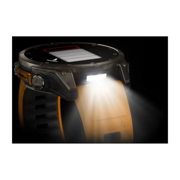 Смарт-часы Garmin Fenix 8 – 47 мм, AMOLED Sapphire, титан с силиконовым ремешком цвета Spark Orange/Graphite