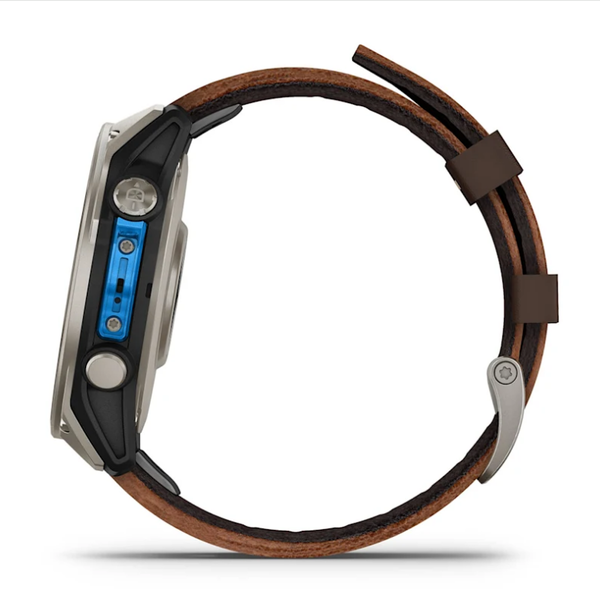 Garmin D2 Mach 2 Smartwatch (47mm) Titanium with Brown Oxford Leather Strap