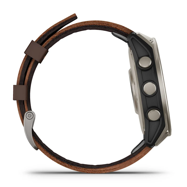Garmin D2 Mach 2 Smartwatch (47mm) Titanium with Brown Oxford Leather Strap