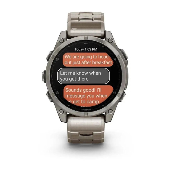 Смарт-часы Garmin Fenix 8 – 47 мм, AMOLED Sapphire, титановые с титановым браслетом