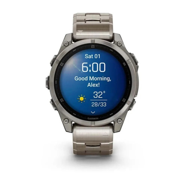 Смарт-часы Garmin Fenix 8 – 47 мм, AMOLED Sapphire, титановые с титановым браслетом