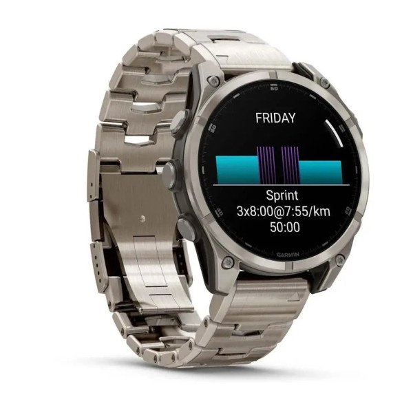 Смарт-часы Garmin Fenix 8 – 47 мм, AMOLED Sapphire, титановые с титановым браслетом