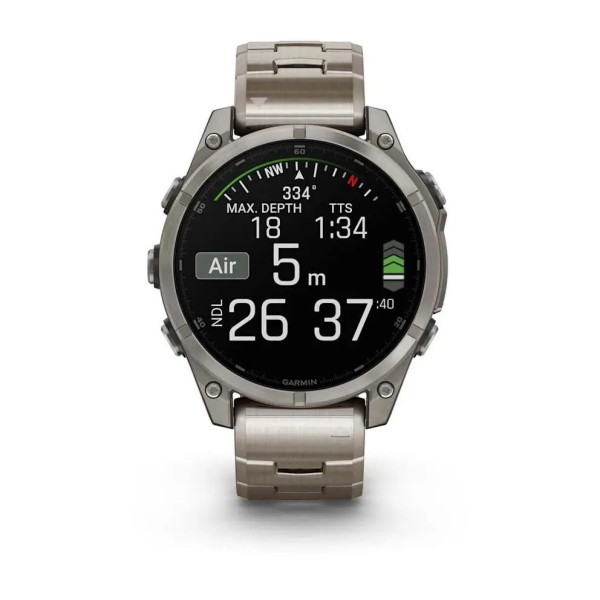 Смарт-часы Garmin Fenix 8 – 47 мм, AMOLED Sapphire, титановые с титановым браслетом