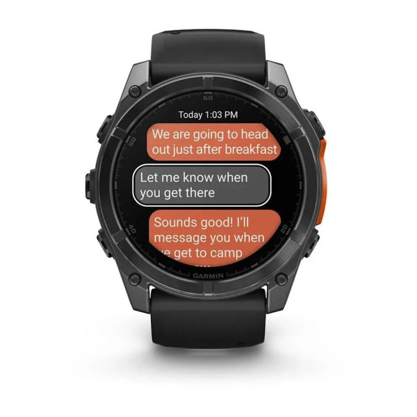 Смарт-часы Garmin Fenix 8 – 51 мм, AMOLED, сланцево-серые с черным силиконовым ремешком