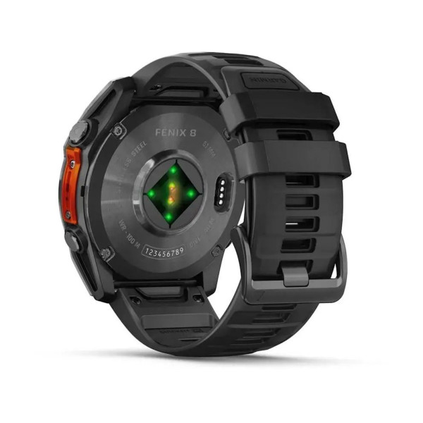 Смарт-часы Garmin Fenix 8 – 51 мм, AMOLED, сланцево-серые с черным силиконовым ремешком