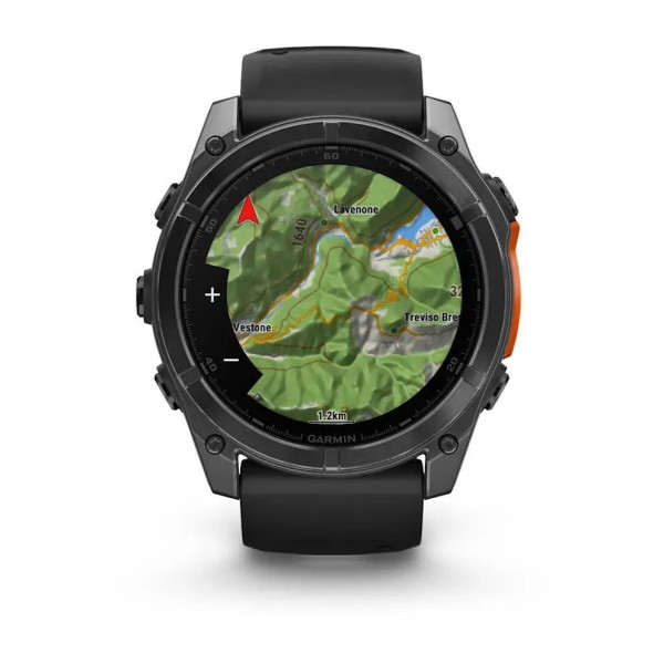 Смарт-часы Garmin Fenix 8 – 51 мм, AMOLED, сланцево-серые с черным силиконовым ремешком