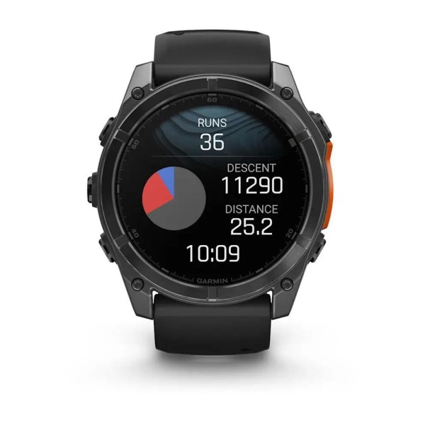 Смарт-часы Garmin Fenix 8 – 51 мм, AMOLED, сланцево-серые с черным силиконовым ремешком