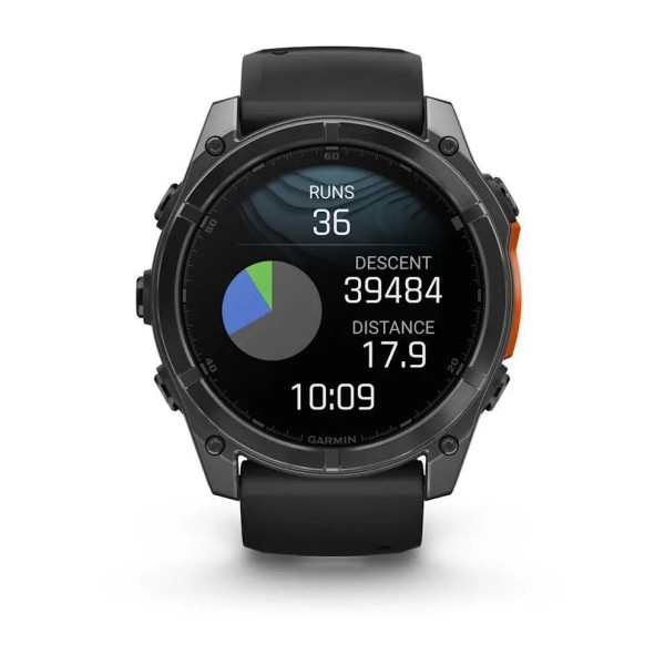 Смарт-часы Garmin Fenix 8 – 51 мм, AMOLED, сланцево-серые с черным силиконовым ремешком