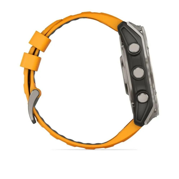 Смарт-часы Garmin Fenix 8 – 51 мм, AMOLED Sapphire, титан с силиконовым ремешком цвета Spark Orange/Graphite
