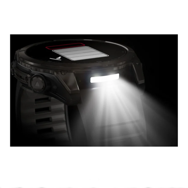 Смарт-часы Garmin Fenix 8 – 51 мм, AMOLED Sapphire, титан с DLC-покрытием Carbon Gray и силиконовым ремешком черного/серого цвета