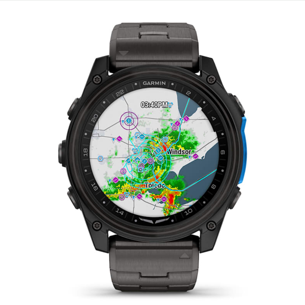 Garmin D2 Mach 2 (51mm) Carbon Gray DLC Titanium Smartwatch with Ventilated Titanium Bracelet