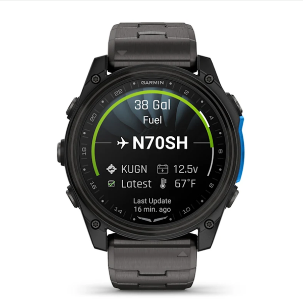Garmin D2 Mach 2 (51mm) Carbon Gray DLC Titanium Smartwatch with Ventilated Titanium Bracelet