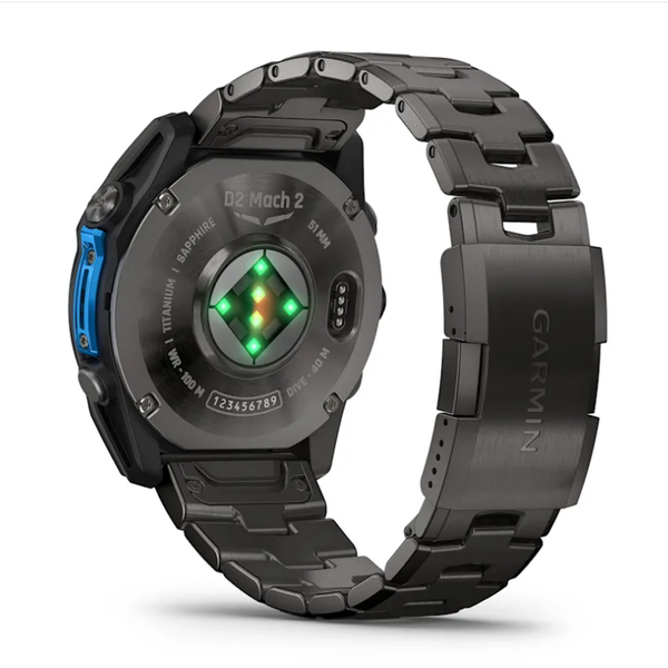 Garmin D2 Mach 2 (51mm) Carbon Gray DLC Titanium Smartwatch with Ventilated Titanium Bracelet