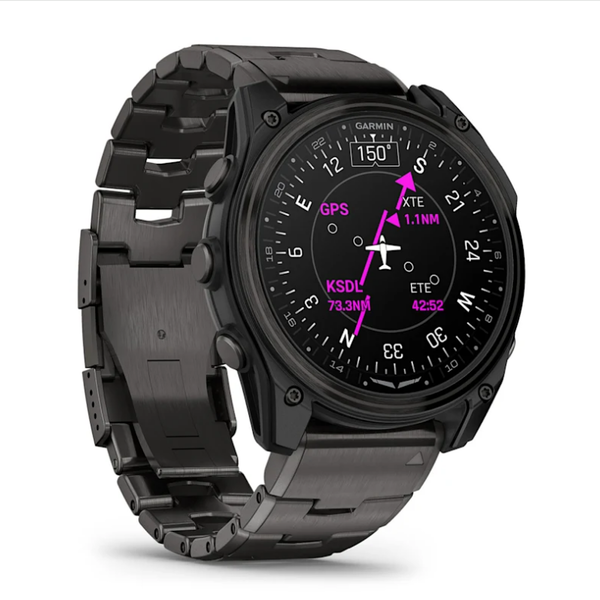 Garmin D2 Mach 2 (51mm) Carbon Gray DLC Titanium Smartwatch with Ventilated Titanium Bracelet