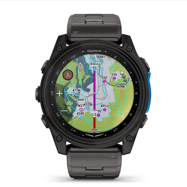 Garmin D2 Mach 2 (51mm) Carbon Gray DLC Titanium Smartwatch with Ventilated Titanium Bracelet