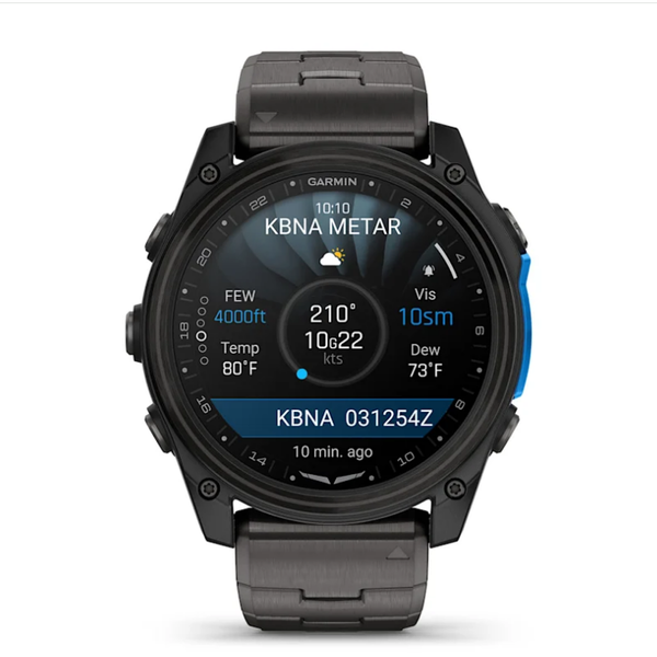 Garmin D2 Mach 2 (51mm) Carbon Gray DLC Titanium Smartwatch with Ventilated Titanium Bracelet
