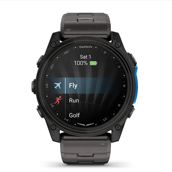 Garmin D2 Mach 2 (51mm) Carbon Gray DLC Titanium Smartwatch with Ventilated Titanium Bracelet