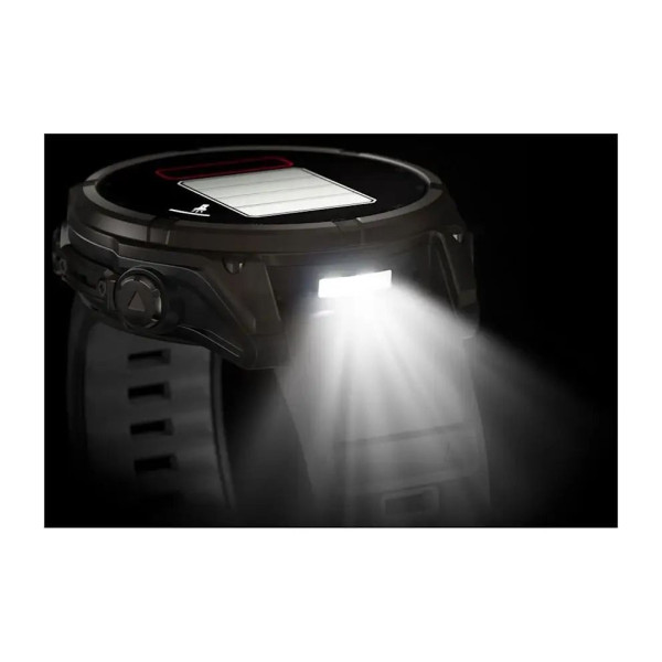 Смарт-годинник Garmin Fenix ​​8 – 47 мм, Solar Sapphire, титан з DLC-покриттям Carbon Gray та силіконовим ремінцем чорного/сірого кольору