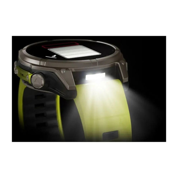 Смарт-часы Garmin Fenix 8 – 47 мм, Solar Sapphire, титан с ярко-желтым/графитовым силиконовым ремешком