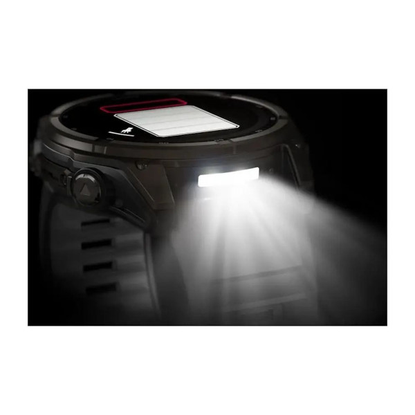 Смарт-часы Garmin Fenix 8 – 51 мм, Solar Sapphire, титан с DLC-покрытием Carbon Gray и силиконовым ремешком черного/серого цвета