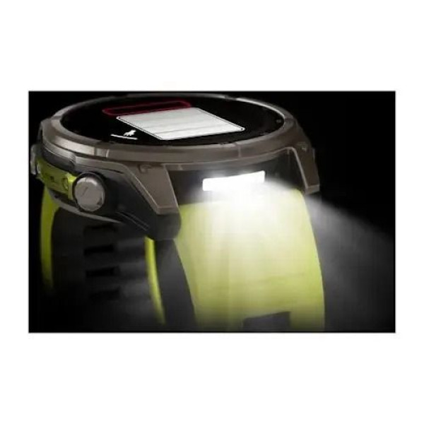 Garmin Fenix ​​8 Smartwatch - 51mm Solar Sapphire Titanium with Bright Yellow/Graphite Silicone Strap