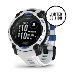 Смарт-годинник Garmin Instinct 3 (45 мм) Solar, колір білий камінь з ремінцем Whitestone/Bolt Blue