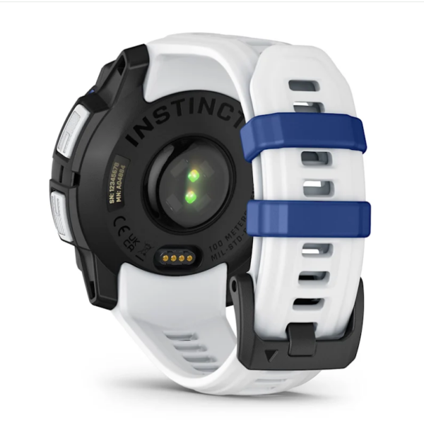Смарт-годинник Garmin Instinct 3 (45 мм) Solar, колір білий камінь з ремінцем Whitestone/Bolt Blue