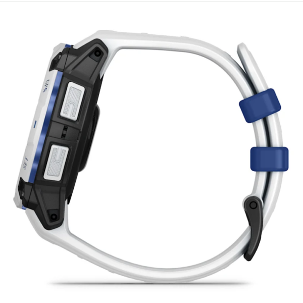 Смарт-годинник Garmin Instinct 3 (45 мм) Solar, колір білий камінь з ремінцем Whitestone/Bolt Blue