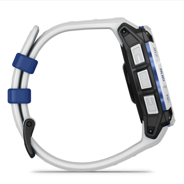 Смарт-годинник Garmin Instinct 3 (45 мм) Solar, колір білий камінь з ремінцем Whitestone/Bolt Blue
