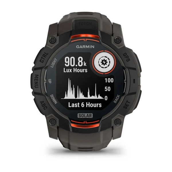 Garmin Instinct 3 (50mm) Solar Smartwatch - Black/Charcoal