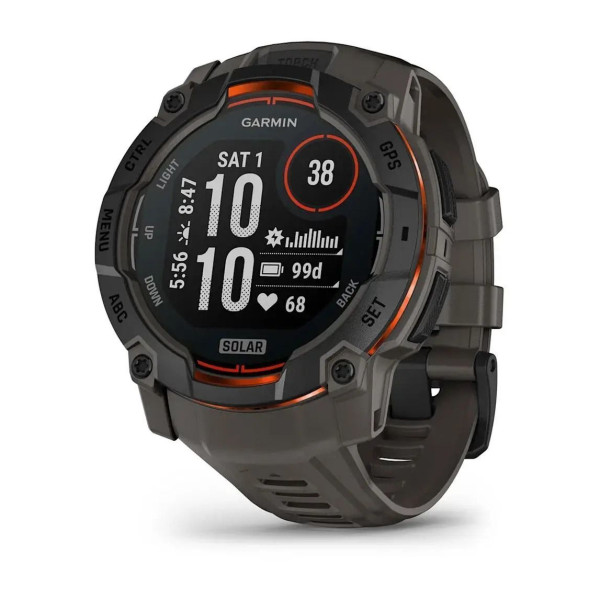 Garmin Instinct 3 (50mm) Solar Smartwatch - Black/Charcoal