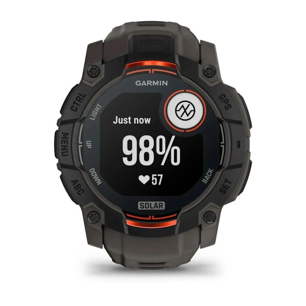 Garmin Instinct 3 (50mm) Solar Smartwatch - Black/Charcoal