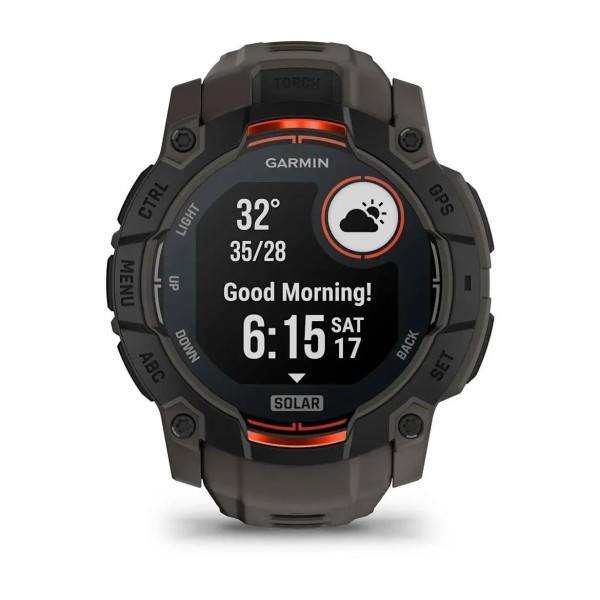 Garmin Instinct 3 (50mm) Solar Smartwatch - Black/Charcoal