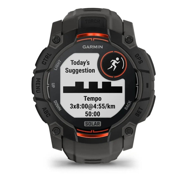 Garmin Instinct 3 (50mm) Solar Smartwatch - Black/Charcoal