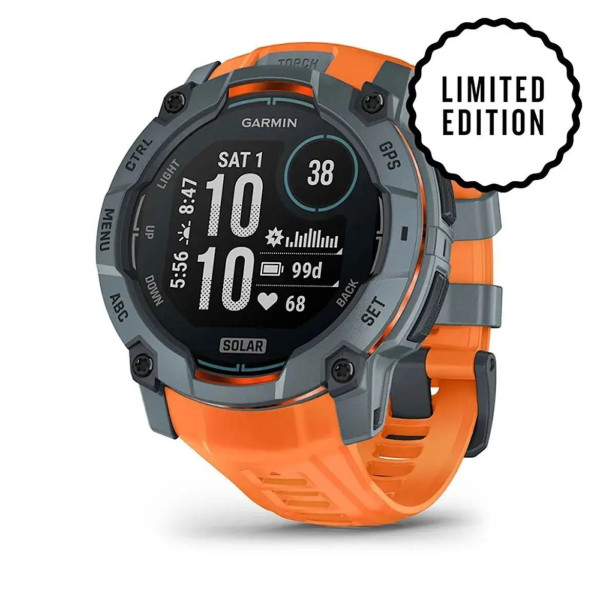 Garmin Instinct 3 (50mm) Solar Smartwatch, Twilight/Sunny