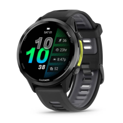 Смарт-годинник Garmin Forerunner 970 з вуглецево-сірим титановим безелем DLC, чорним корпусом та чорним ремінцем