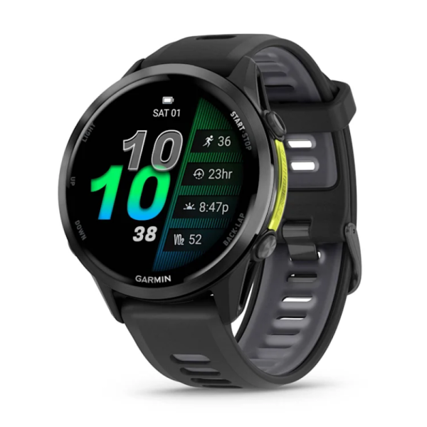 Смарт-годинник Garmin Forerunner 970 з вуглецево-сірим титановим безелем DLC, чорним корпусом та чорним ремінцем
