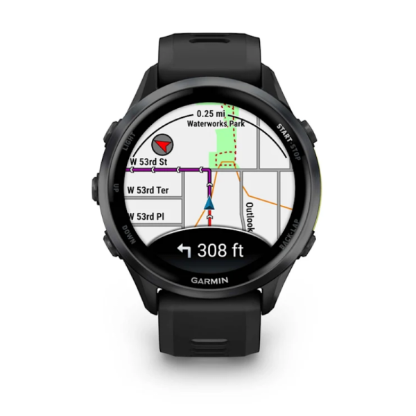 Смарт-годинник Garmin Forerunner 970 з вуглецево-сірим титановим безелем DLC, чорним корпусом та чорним ремінцем
