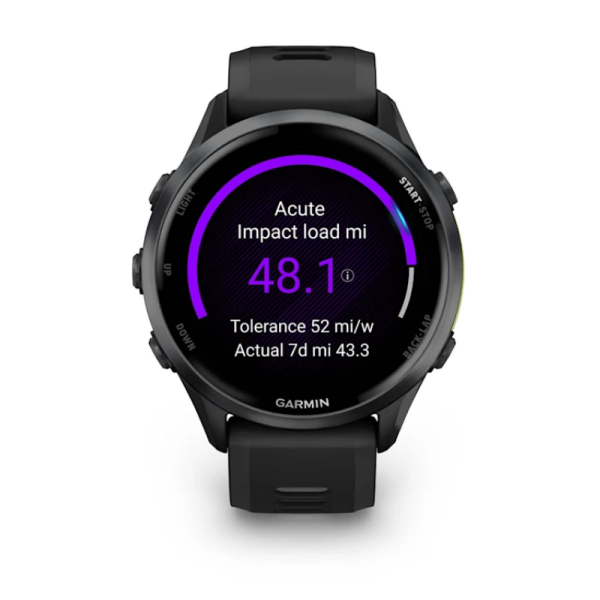 Смарт-годинник Garmin Forerunner 970 з вуглецево-сірим титановим безелем DLC, чорним корпусом та чорним ремінцем