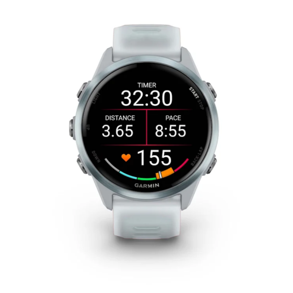Смарт-годинник Garmin Forerunner 570 (42 мм), алюмінієвий безель небесно-блакитного кольору з біло-блакитним ремінцем
