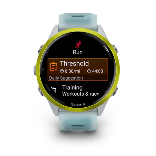 Garmin Forerunner 570 Smartwatch (47mm), Vivid Yellow Aluminum Bezel with White and Teal Strap