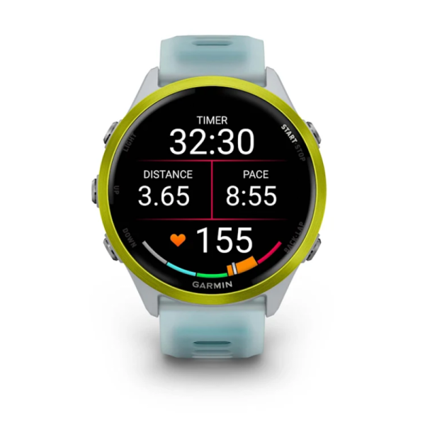 Garmin Forerunner 570 Smartwatch (47mm), Vivid Yellow Aluminum Bezel with White and Teal Strap