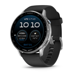 Смарт-годинник Garmin D2 Air X15 сріблястий з чорним силіконовим ремінцем
