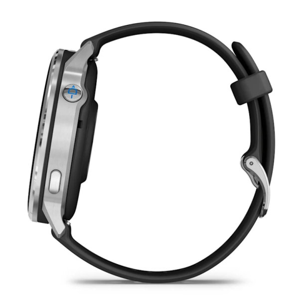 Garmin D2 Air X15 Smartwatch in Silver with a Black Silicone Strap