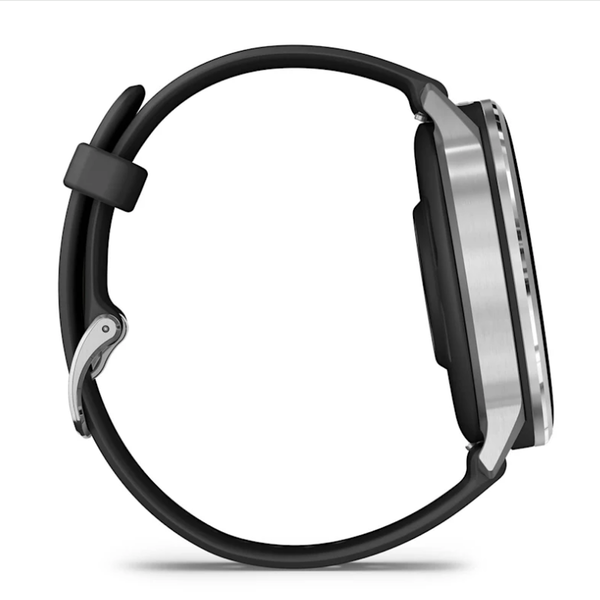 Garmin D2 Air X15 Smartwatch in Silver with a Black Silicone Strap