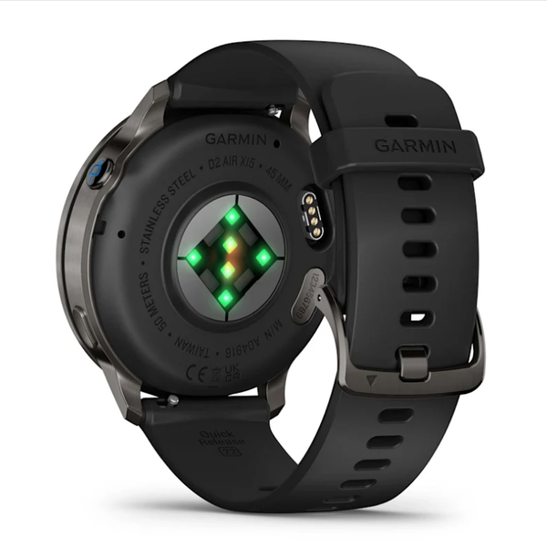 Смарт-годинник Garmin D2 Air X15 сланцевий з чорним силіконовим ремінцем
