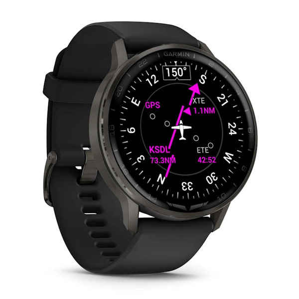 Смарт-годинник Garmin D2 Air X15 сланцевий з чорним силіконовим ремінцем