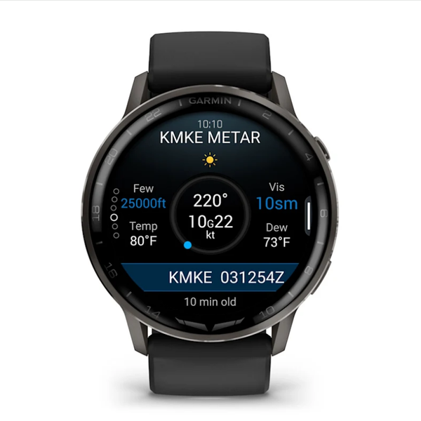 Смарт-годинник Garmin D2 Air X15 сланцевий з чорним силіконовим ремінцем