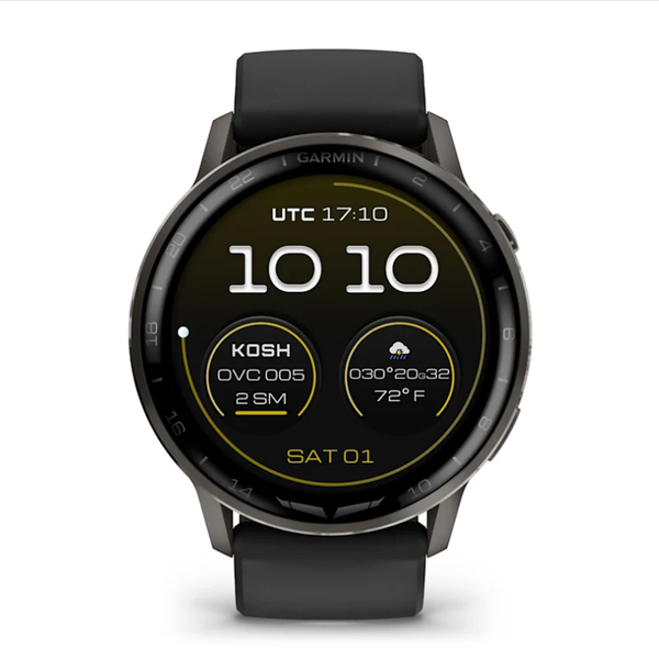Смарт-годинник Garmin D2 Air X15 сланцевий з чорним силіконовим ремінцем